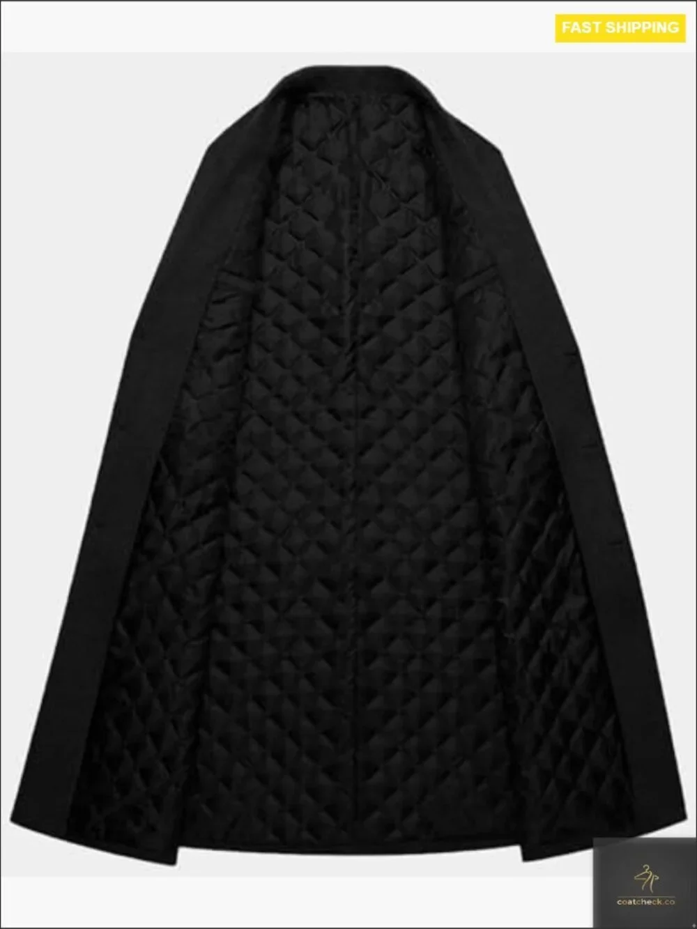Men's Wool Blend Pea Coat Notch Lapel Single Breasted Long Overcoat Winter